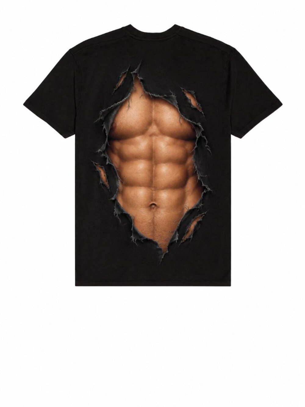 Men’s Ripped Six-Pack Abs Funny Graphic T-Shirt